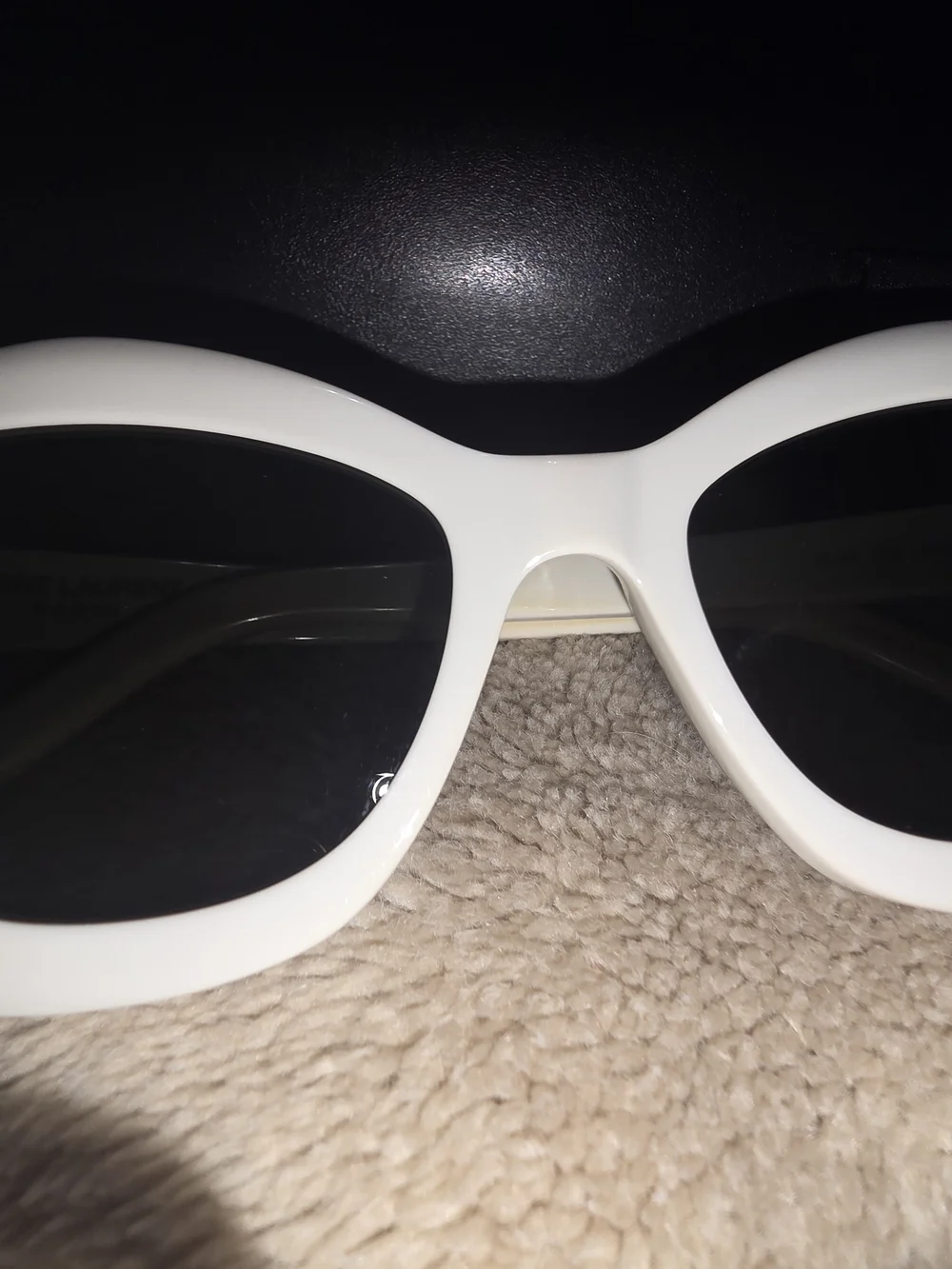 Saint Laurent Ivory Cat-Eye Sunglasses for Women